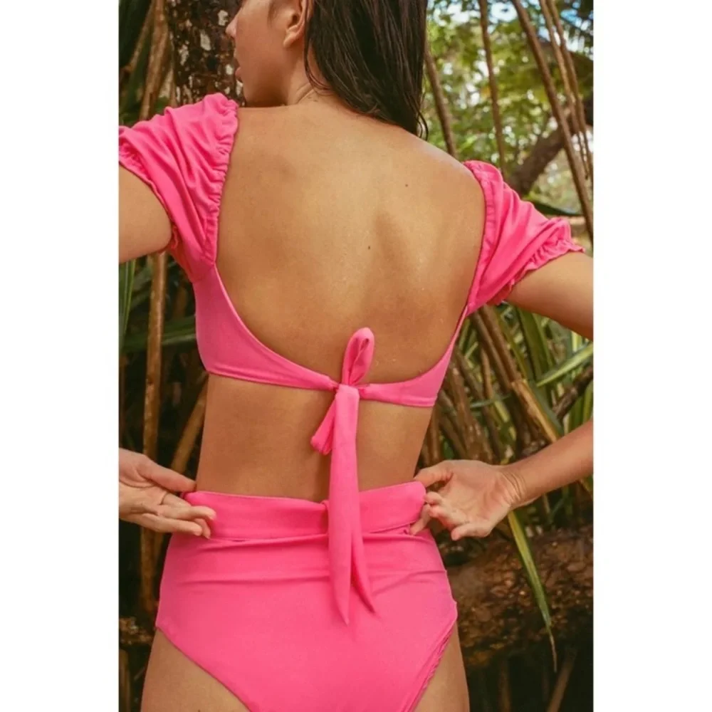 Agua Bendita Hot Pink Fuschia Bikini Set